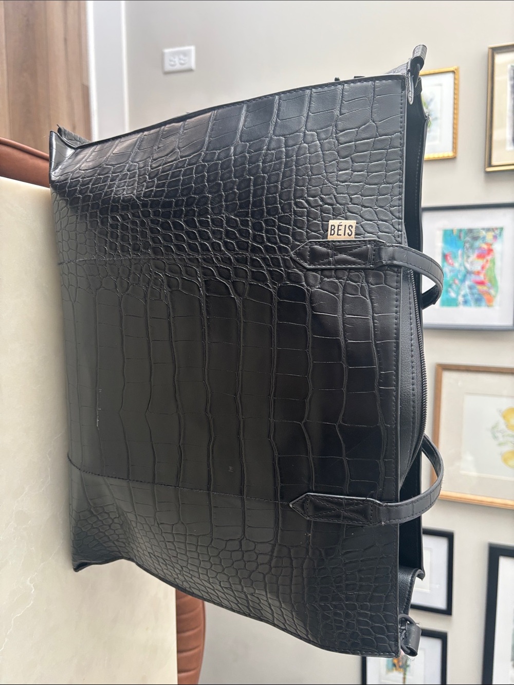 Beis Croc-Embossed Tote Bag - Picture 5 of 7